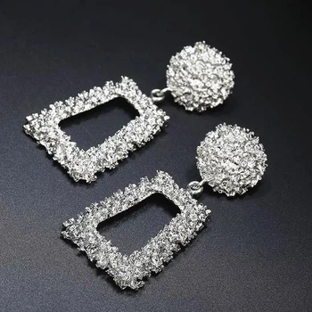 Сережки жіночі (біжутерія) Oxa об'ємні (2909) silver