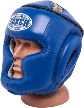 Шолом тренувальний карате Boxer Еліт L 0.8 мм шкірвініл Синій (2036-01B)