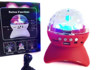 Современный Диско-шар на аккумуляторе magic ball Bluetooth L-740 красный