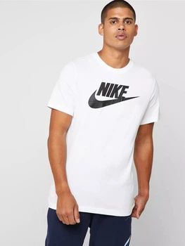 Футболка хлопковая длинная мужская Nike Sportswear Icon Futura AR5004-101 M Белая с принтом (191888621972)