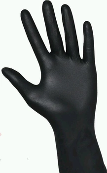 Одноразові рукавички нестерильні нітрилові без пудри Ampri 100 шт в упаковці Розмір L Чорні