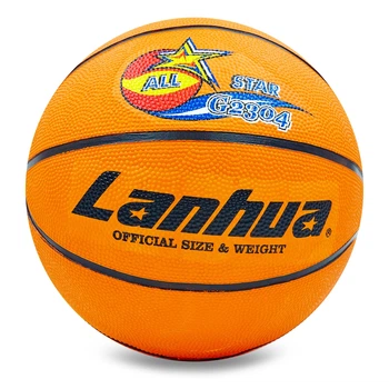 Мяч баскетбольный резиновый №7 LANHUA All star (резина, бутил, оранжевый) (G2304)