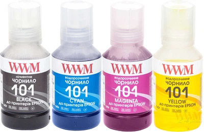 Набор чернил WWM 101 для Epson L4150/4160 4х140 г B/C/M/Y (E101SET4)
