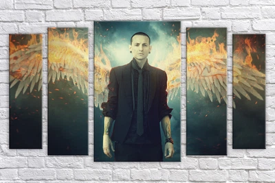 Модульная картина на холсте Holst Art из 5-ти частей Linkin Park 55х100 см