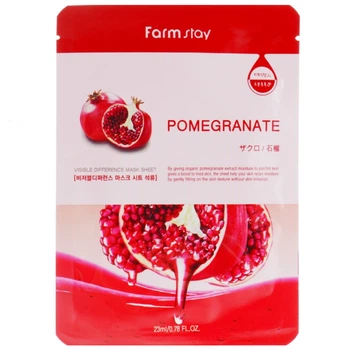 Увлажняющая тканевая маска для лица с гранатом Farmstay Visible Difference Mask Sheet Pomegranate 23 мл (8809446652024)