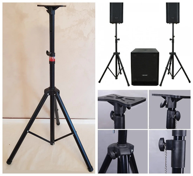 Штатив для колонок і освітлення SPEAKER STAND ART SPS502 підлоговий висота від 100 до 180 см Чорний