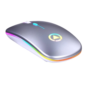 Миша бездротова SKY A2 Silver, аккумулятор, RGB