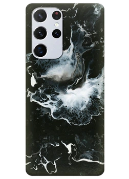 Силиконовый чехол ПринтОК для Samsung Galaxy S21 Ultra - Всплеск мрамора