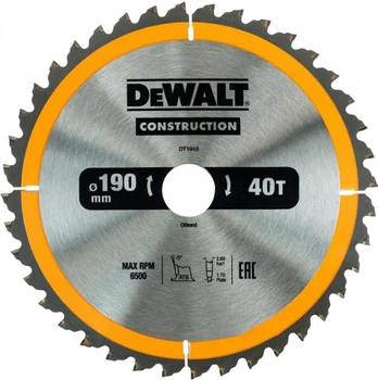 Диск пильный DeWALT DT1945 190мм 40