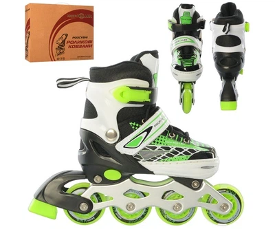 Раздвижные роликовые коньки Profi Roller A4140-S (31-34, S), ролики Зеленые