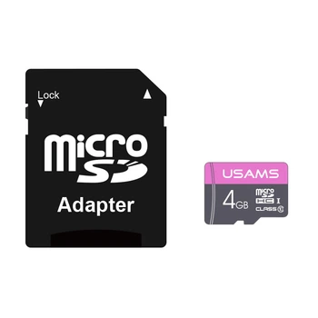 Карта памяти Micro SDHC с адаптепом USAMS High Speed TF Card 4GB US-ZB115