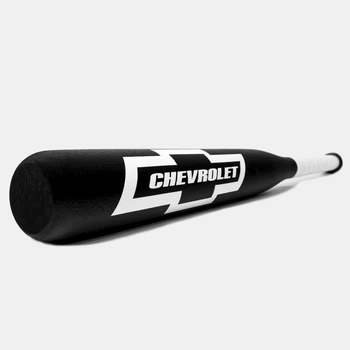 Бита с маркой авто Chevrolet Shop Monkeys Черная с белой рукояткой (BB-Chevrolet-1010)
