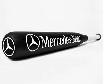 Бита с маркой авто Mercedes-Benz Shop Monkeys Черная с белой рукояткой (BB-Mercedes-Benz-1006)