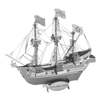 Металлический 3D-пазл конструктор AiPin Галеон Golden Hind