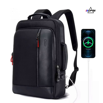 Городской мужской рюкзак BOPAI 751-006641 для ноутбука 15.6 '' с USB для зарядки смартфона с увеличением объема рюкзака на 50% (905327)