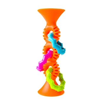 Прорезыватель погремушка Fat Brain Toys силиконовый 15х5 см оранжевый (701158)