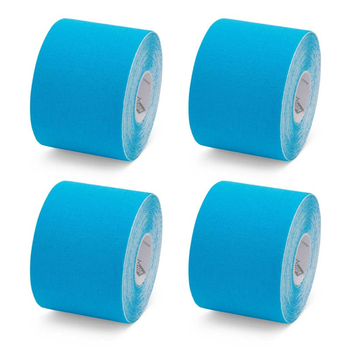 Бавовняні кинезио тейпов K-Tape blue, 5 см х 5 м, блакитний, 4 шт упаковка (100142)