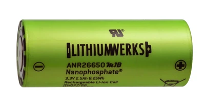 Аккумулятор 26650 Lithium Werks (former A123) ANR26650M1-B LiFePo4, 2500mAh, 50A, 3.3V