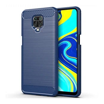 Чохол Lenuo Carbon Fiber для Redmi Note 9S / 9 Pro / 9 Pro Max Navy Blue