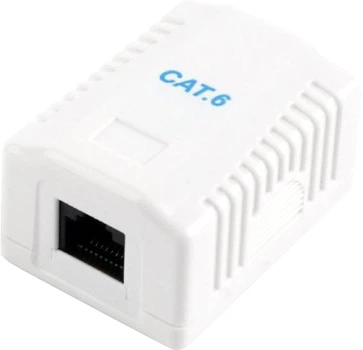 Розетка однопортовая Cablexpert RJ-45, 6 cat, внешняя (NCAC-1U6-01)