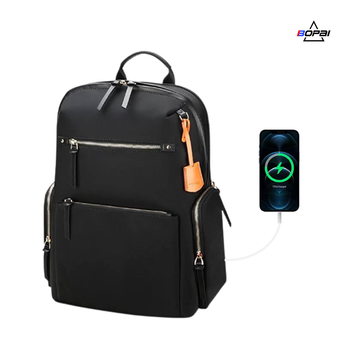 Женский деловой рюкзак BOPAI 62-00121 черный для ноутбука 15.6 '' черный с USB для зарядки смартфона (905333)