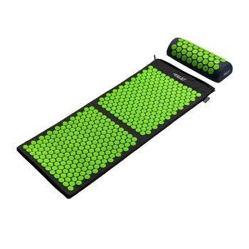 Килимок акупунктурний з валиком (масажний килимок)4FIZJO Аплікатор Кузнєцова 120 x 46 см 4FJ0048 Black/Green