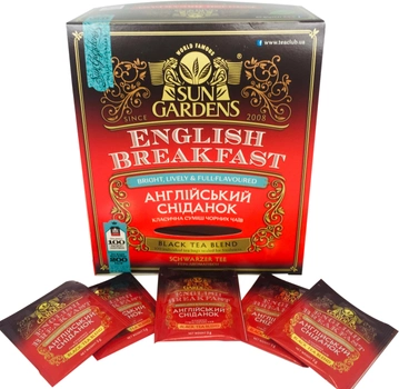 Чай черный пакетированный Sun Gardens English Breakfast 100 пакетиков х 2 г (4820082708085)