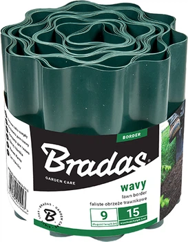 Садовый бордюр Bradas 9 м х 10 см Зеленый (OBFG 0910)