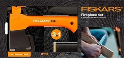 Подарунковий набір Fiskars 3 в 1 Сокира X5 + ніж + точило (1057913)