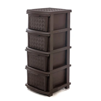 Комод пластиковий на 4 шухлядки R-Plastic "Компакт", Коричневий