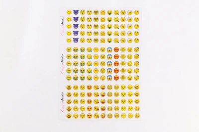 Набор наклеек Смайлики Emoji MARJI 12 листов ⬩ наклейки для планера, ежедневника и блокнота