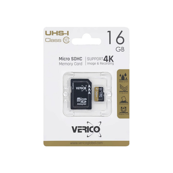 Карта пам'яті microSD 16 Гб Verico з адаптером class 10