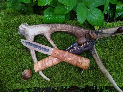 Нож кованый, ручной работы Якут с огнивом и кресалом №4