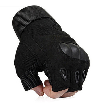 Тактические беспалые перчатки (велоперчатки, мотоперчатки) Oakley Black Размер M
