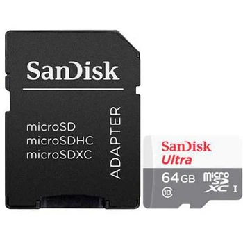 Карта пам'яті SanDisk 64GB microSD class 10 Ultra Light Чорна