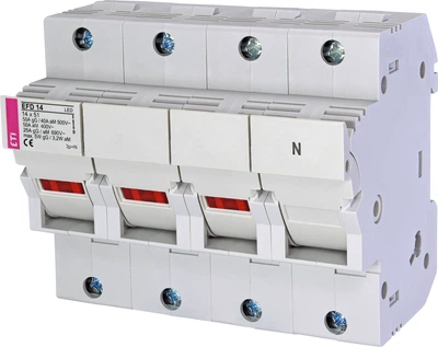 Роз'єднувач запобіжника ETI EFD 14 LED 3p+N 50А 690В 2560015