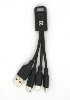 Кабель-Брелок Для Быстрой Зарядки И Синхронизации В Виде Брелок USB 3 in 1 Type-C Lightning IPhone Micro-USB