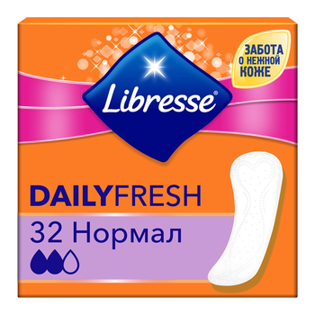 Щоденні гігієнічні прокладки Libresse Daily Fresh Normal, 32 шт (7322540758191)