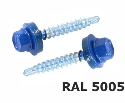 Саморез кровельный 4,8х35 по дереву RAL 5005, 1000 шт, FAST FIX (77795)