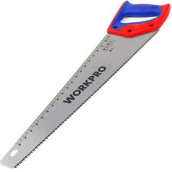 Ручная пила по дереву 500 мм WORKPRO W016034 с 3D заточкой зуба