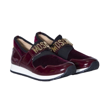 Кроссовки комбинированные Moschino 34 26121 бордовий