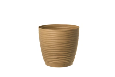 Горшок для цветов Form-Plastic Сахара Петит круглый с подставкой 0,65 л 11 х 10 см Кофе-Латте