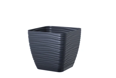 Горшок для цветов Form-Plastic Сахара Петит Квадрат с подставкой 0,8 л 1 1 х 10 см Антрацит