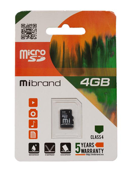 Карта пам'яті microSDHC Mibrand 4 Гб С 4 (MICDC4/4GB)