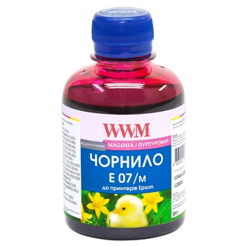 Чернила для Epson T037 Color C13T037040 WWM E07 Magenta 200г E07/M