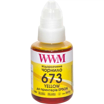 Чернила WWM 673 для Epson L800/L850/L810/L850 (Yellow) 140ml (E673Y)