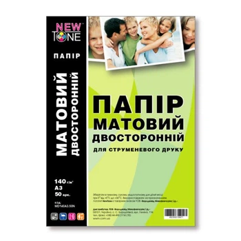 Фотопапір NEWTONE матовий двосторонній 140г/м кв, A3, 50л (MD140A3.50N)