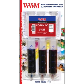 Чернила для Canon PIXMA MG6240 WWM C10 Black 3шт x 20мл IR3.C10/BP