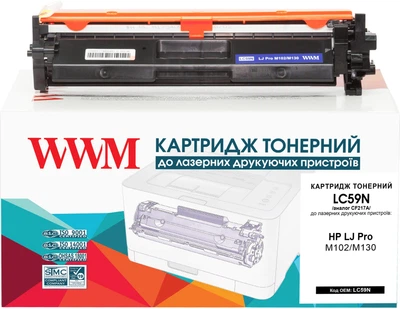 Картридж для HP LaserJet Pro MFP M130, M130fw, M130nw, M130fn, M130a WWM 17A Black LC59N