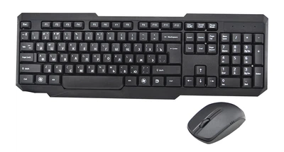 Русская беспроводная клавиатура + мышка Dellta W1080 Black